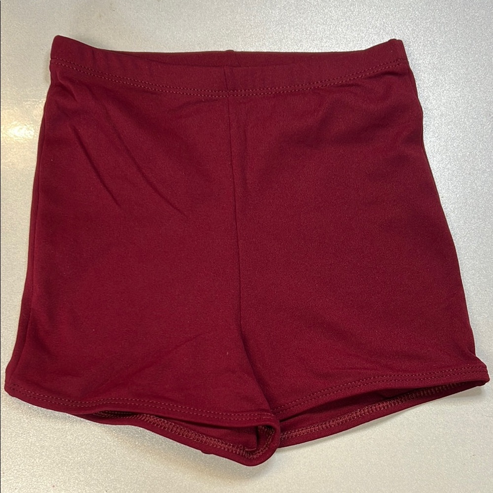 Burgundy Boy-Short Cheer Spanks M (8-10) NWOT